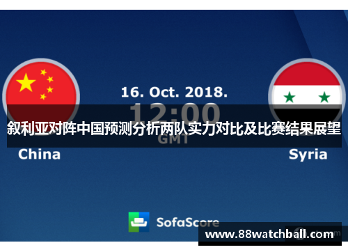 叙利亚对阵中国预测分析两队实力对比及比赛结果展望